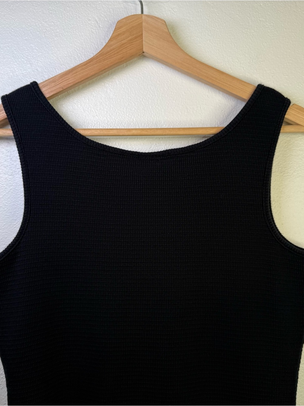 Bisou Bisou Women's Vintage Y2K Black Ribbed Knit Fitted Boho Tank Top Size XL - Picture 12 of 16
